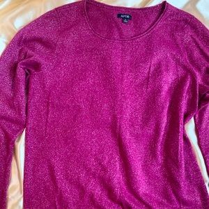 Apt 9 pink long sleeve women sweater glitter cute